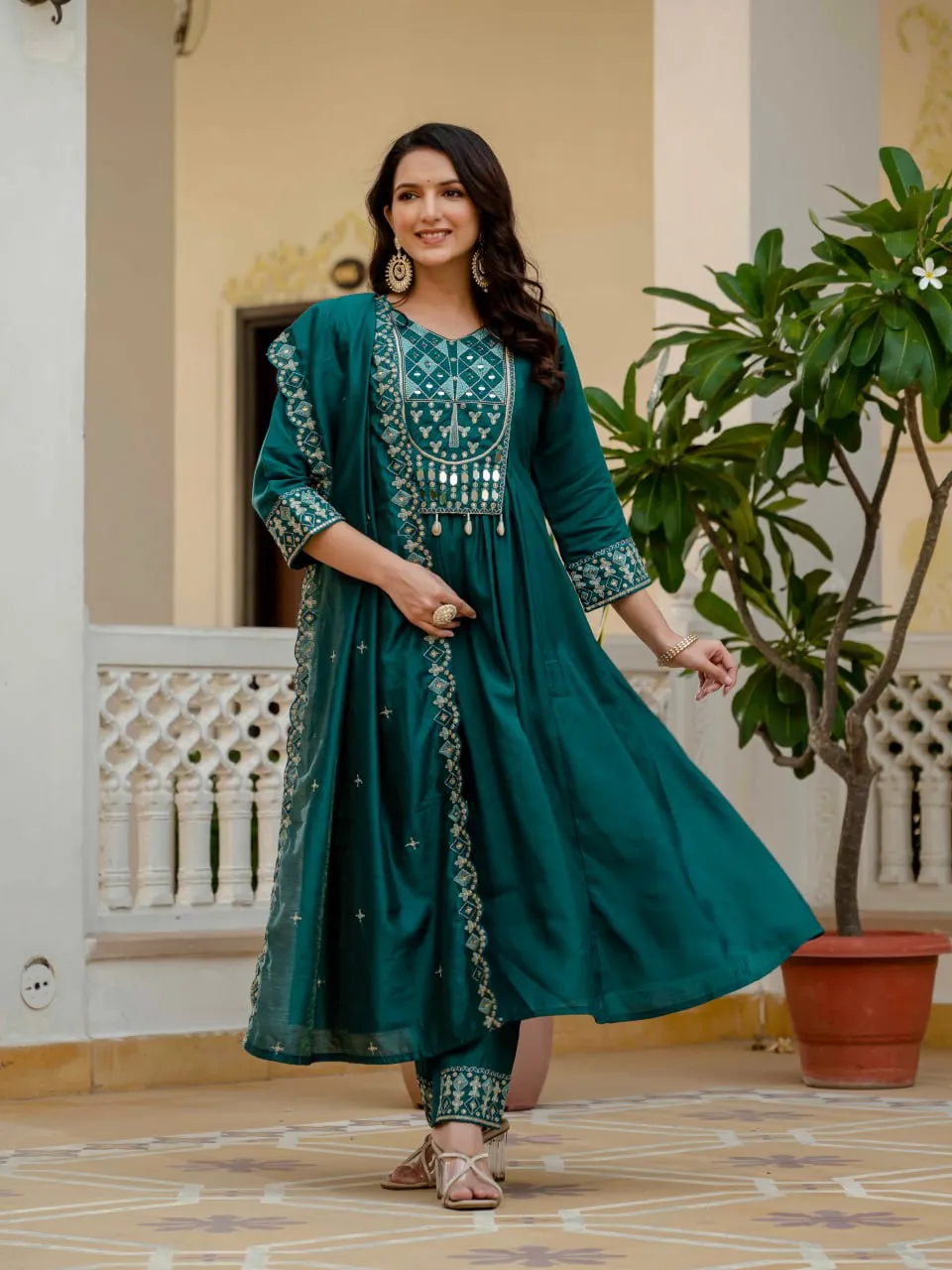 Stylish Lila Vol 126 Roman Silk Mirror Work Anarkali Kurti Wholesale 2026