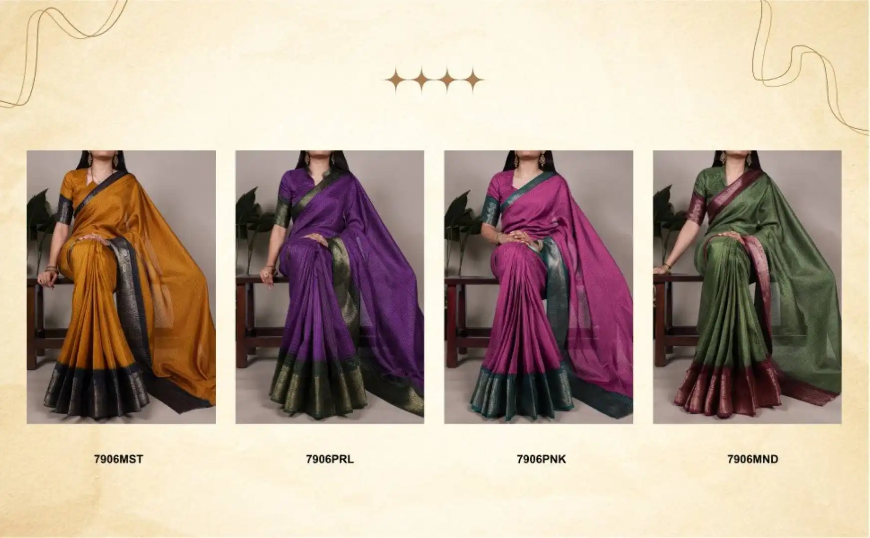 Beautiful WMN 7906 Dola Chex Saree With Zari Weaving Work Wholesale 2026