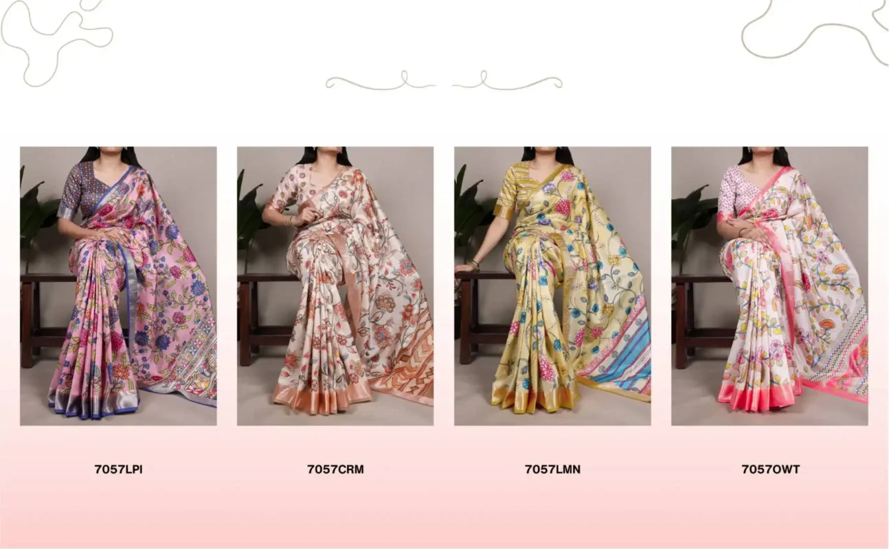 Launching WMN 7057 Tasar Silk Floral Printed Saree Collection Wholesale 2026