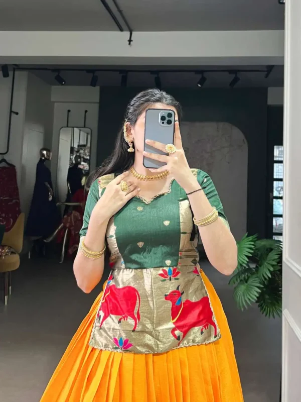 Beautiful WMN 1132 Cotton Silk Festive Wear Skirt Top 03 Pcs Set Wholesale 2026