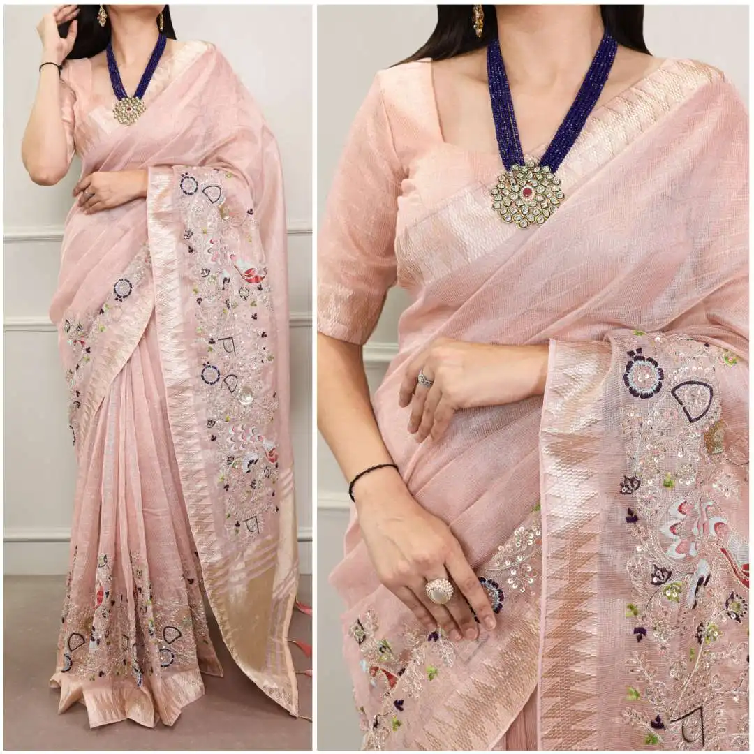Buy WMN 7401 Zari Kota Tissue Designer Saree 06 Pcs Set Wholesale 2026
