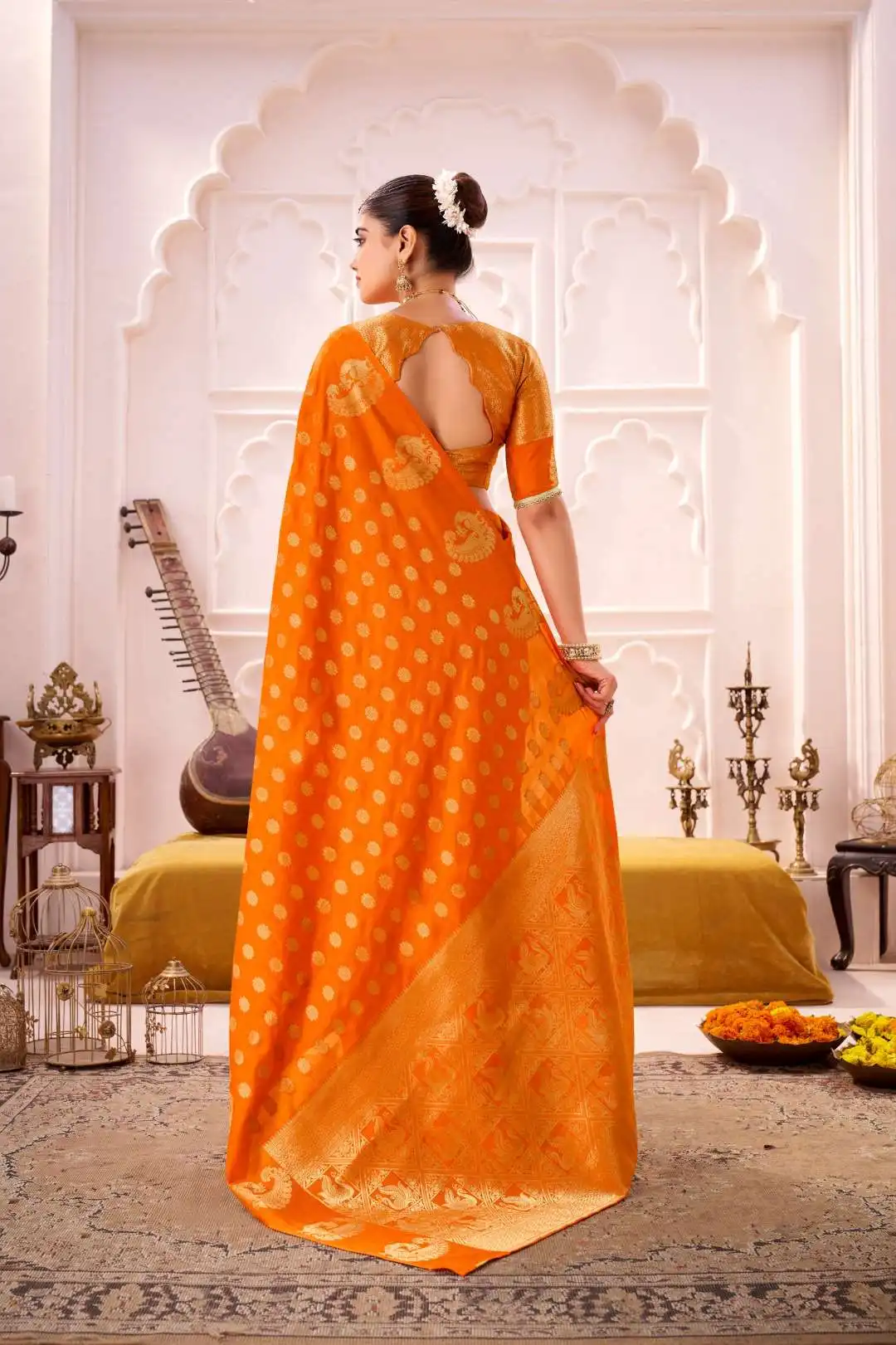 Stylish WMN 7904A Roop Silk Zari Weaving Saree 04 Pcs Set Wholesale 2026