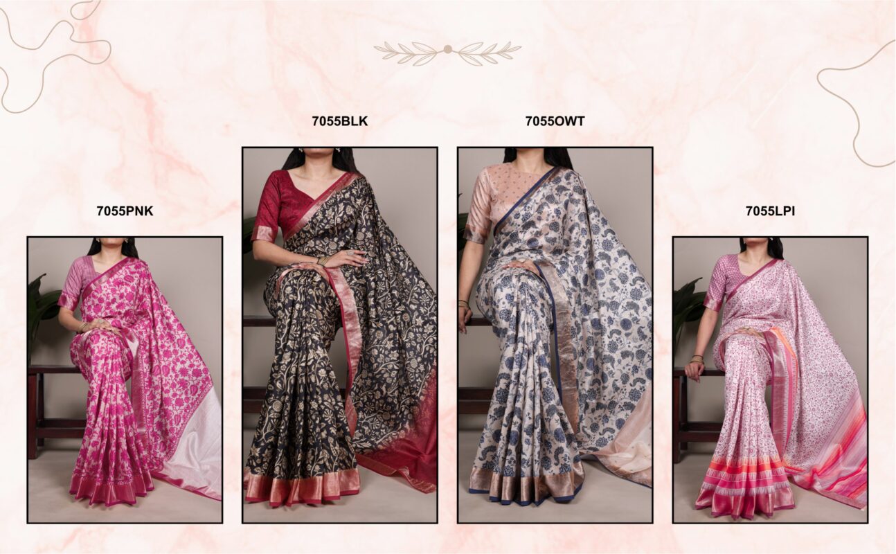 Launching WMN 7055 Tasar Silk Printed Saree With Viscose Border Wholesale 2026