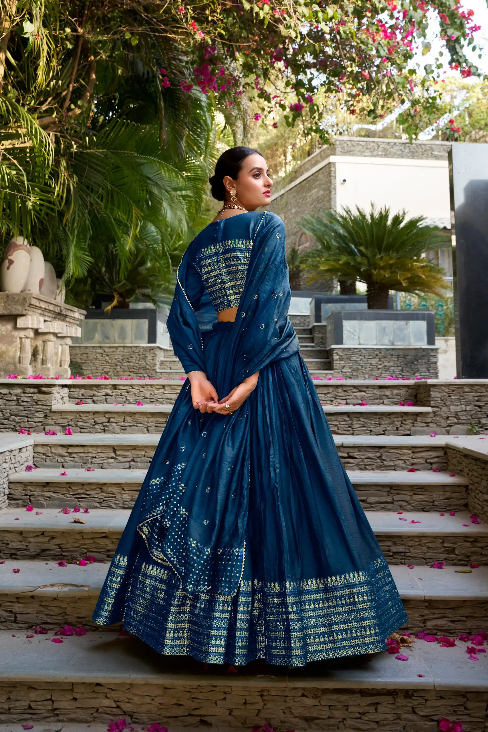 Stylish WMN 1906A Pure Chanderi Zari Weaving Lehenga Choli Wholesale 2026