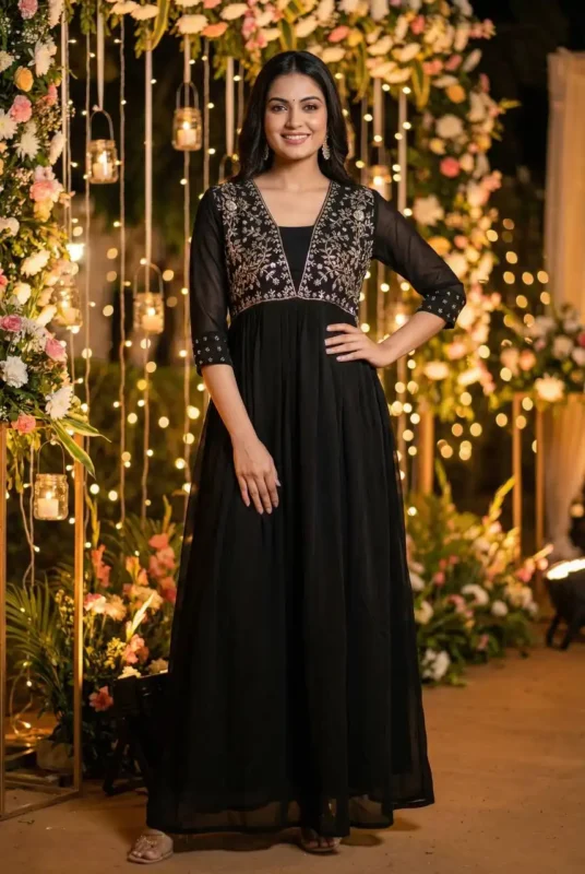 Buy SS2016 Vol 19 Georgette Hand Work Long Gown Collection Wholesale 2026