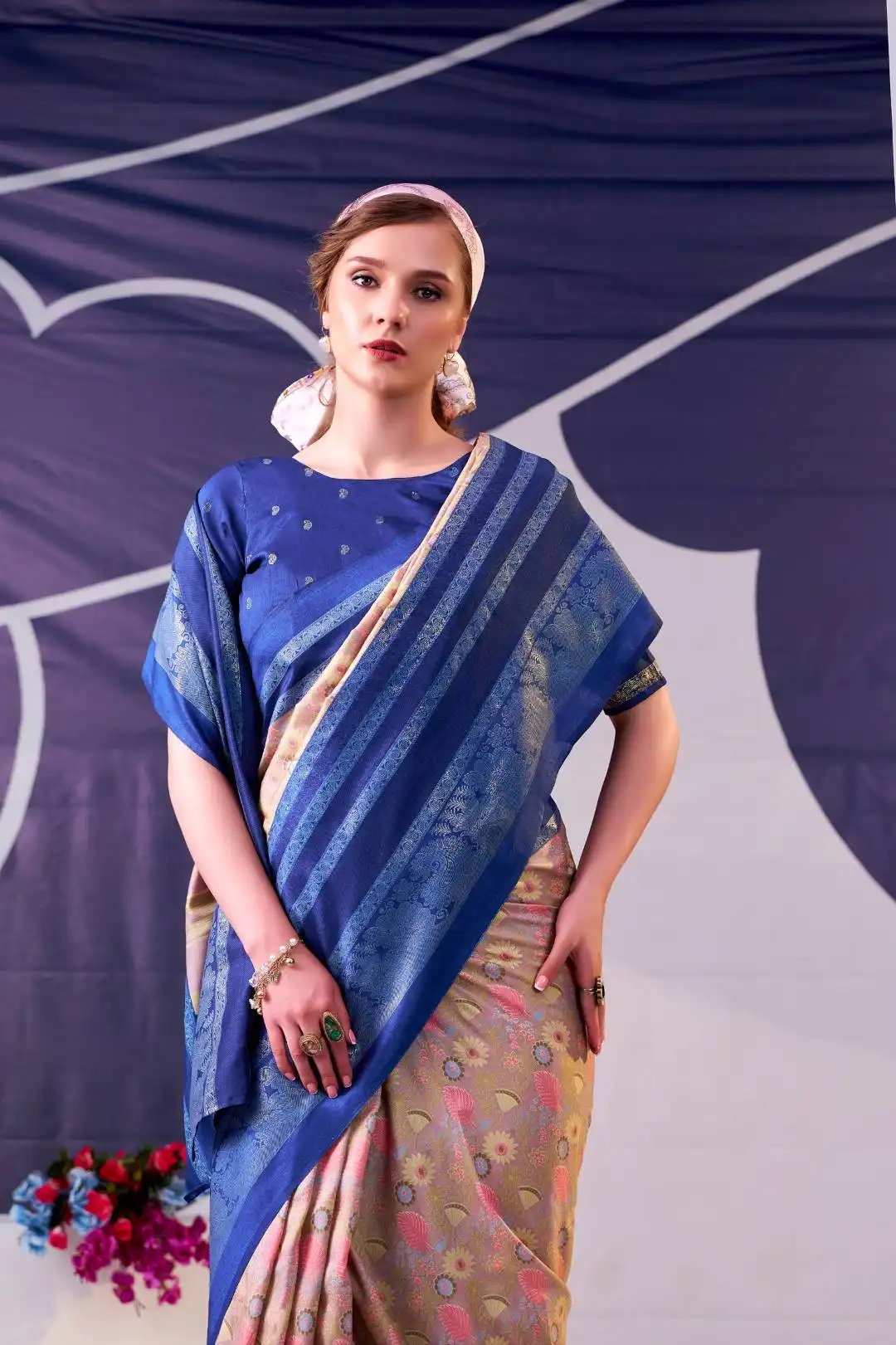 Launching WMN 7302 Floral Printed And Foil Work Saree Wholesale 2026