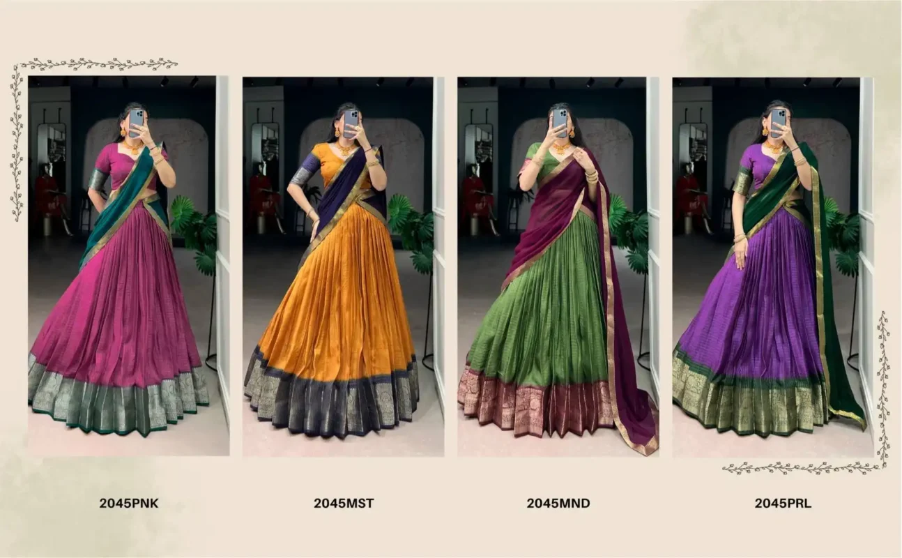 Latest WMN 2045 Dola Chex Zari Weaving Occasion Lehenga Choli Wholesale 2026
