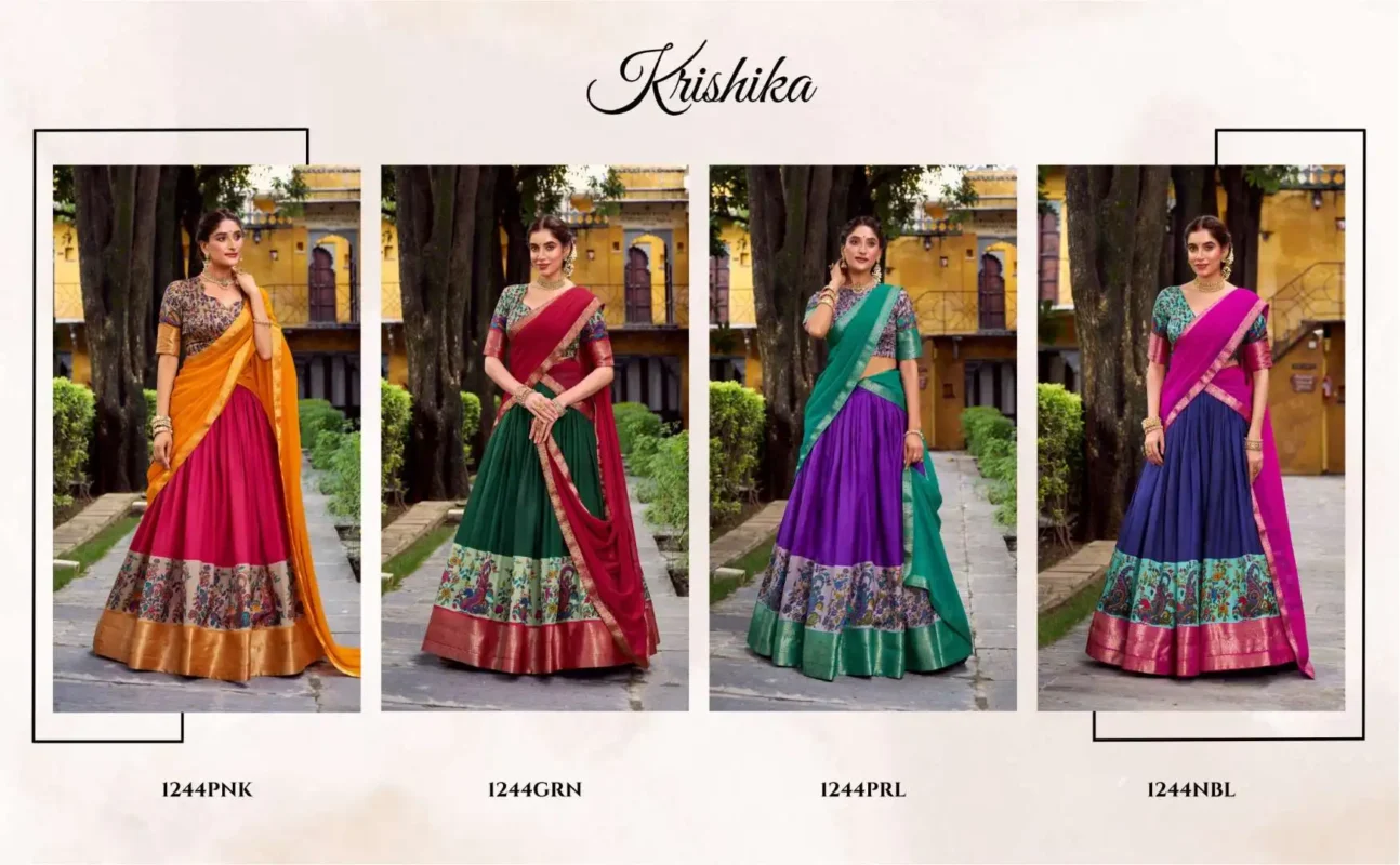 Launching WMN 1244 Krishika Aastha Silk Chaniya Choli 04 Pcs Set Wholesale 2026