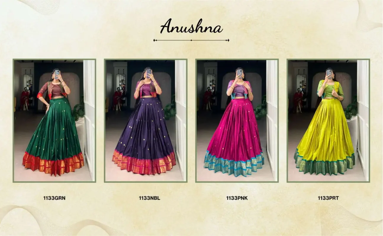 Launching WMN 1133 Poly Cotton Festive Lehenga Choli 04 Pcs Set Wholesale 2026