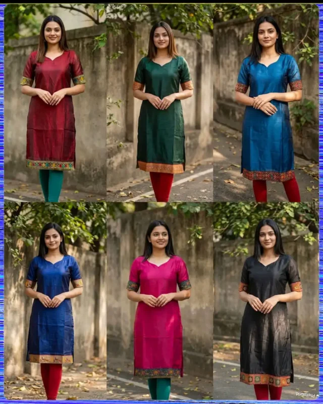 Beautiful SS2016 Vol 20 Jequard Border Kurti Wholesale Market in Surat Wholesale 2026