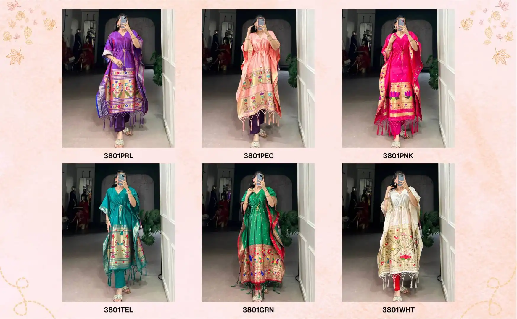 Launching WMN 3801 Jacquard Party Wear Western Kaftan Collection Wholesale 2026