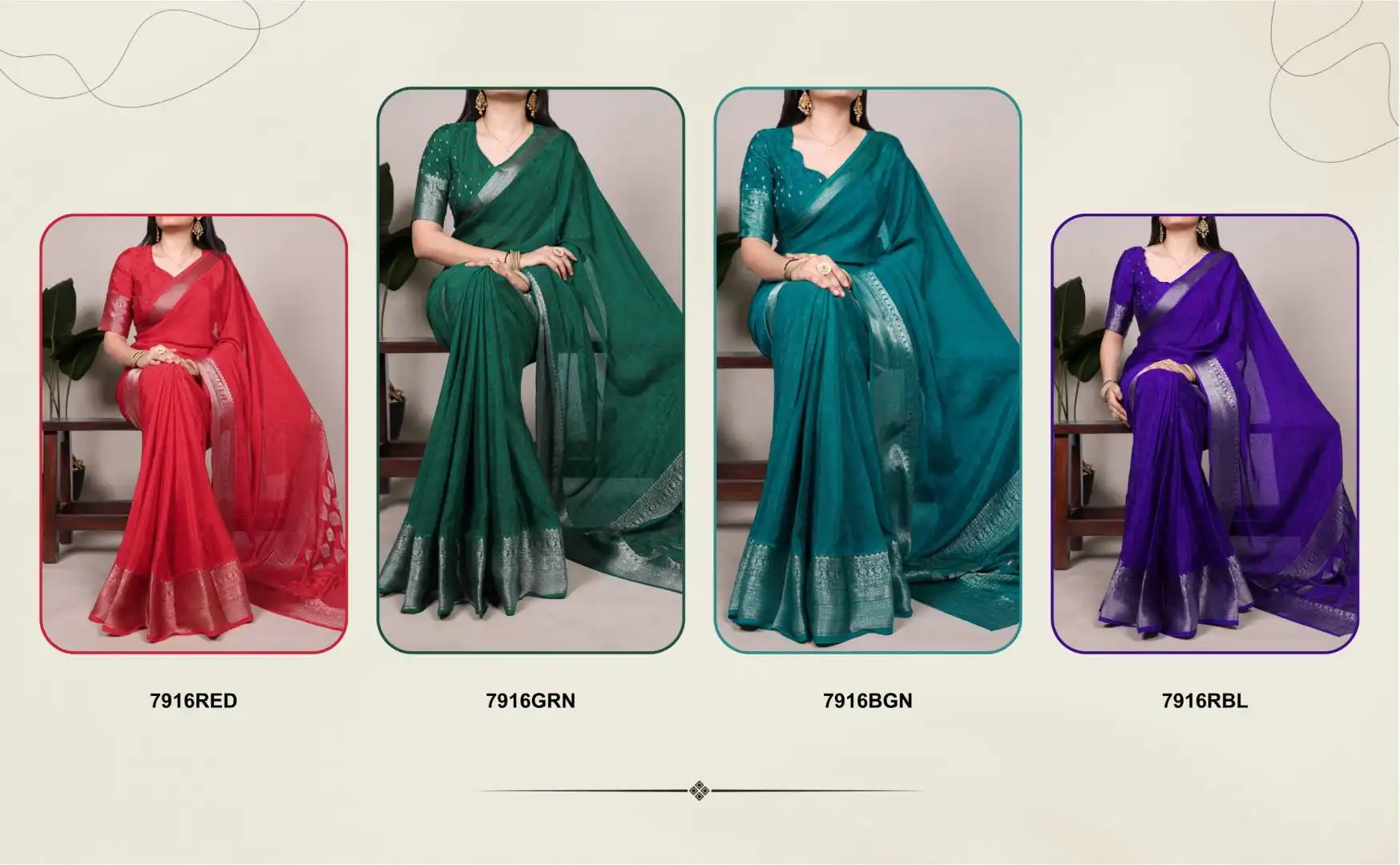 Launching WMN 7916 Chinon Printed Zari Weaving Work Sarees Wholesale 2026