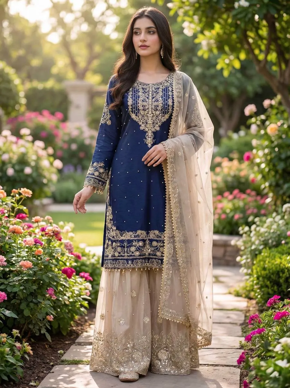 Sabina 1694A Silk Embroidery Wedding Readymade Dress