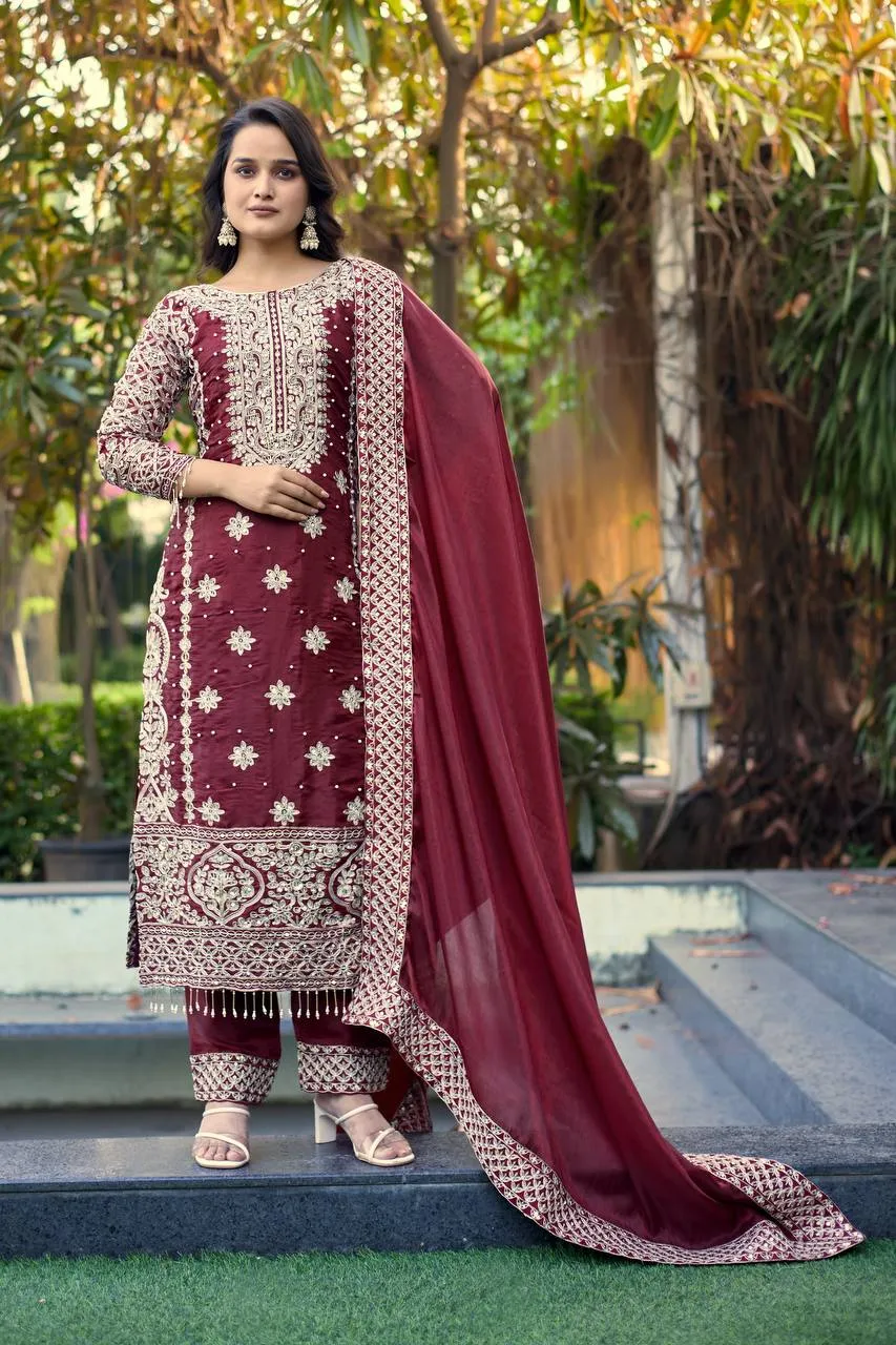 Sabina 1698 Silk Sequence Embroidery Readymade Dress
