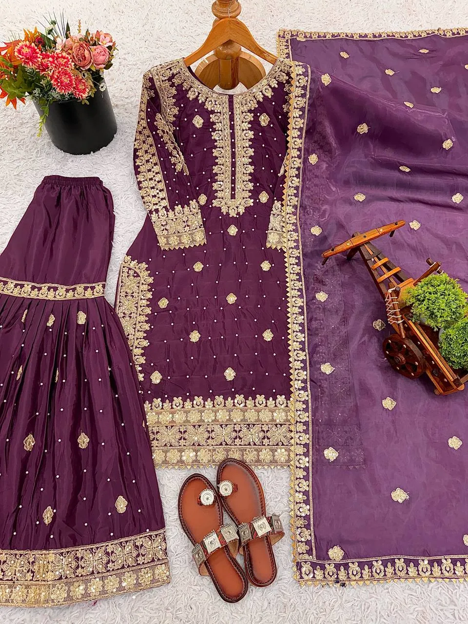 Buy Sabina 5314 Natural Crep Silk Embroidery Wedding Readymade Dress Wholesale 2026