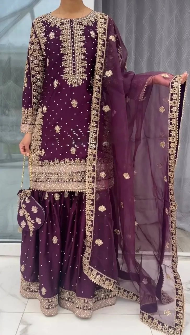 Buy Sabina 5314 Natural Crep Silk Embroidery Wedding Readymade Dress Wholesale 2026