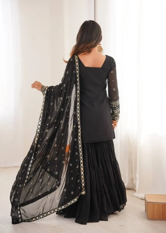 Latest Sabina 5317 Black Georgette Embroidery Readymade Dress Wholesale 2026