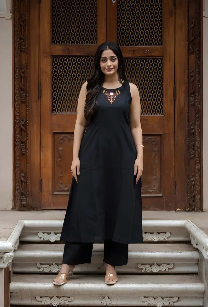 Shiv Vol 147 Black Soft Cotton Embroidery Co Ord Set