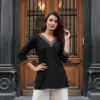 Shiv Vol 155 Black Reyon Printed Short Top Western Wear