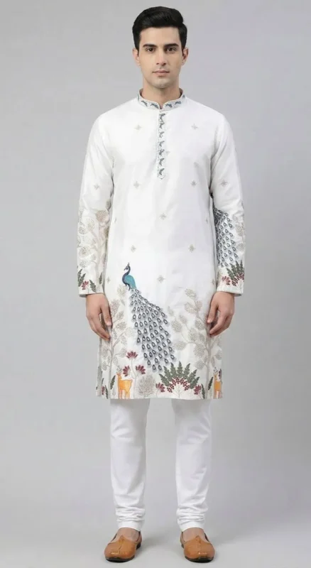 Buy Shyam Vol 49 Malai Silk Embroidery Kurta Pajama Men’s Wear Wholesale 2026