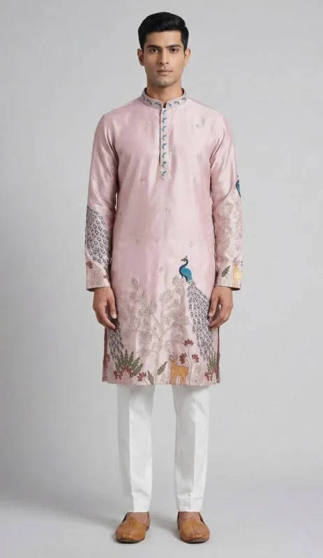 Buy Shyam Vol 49 Malai Silk Embroidery Kurta Pajama Men’s Wear Wholesale 2026