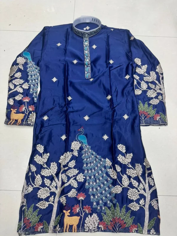 Buy Shyam Vol 49 Malai Silk Embroidery Kurta Pajama Men’s Wear Wholesale 2026