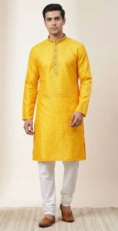 Stylish Shyam Vol 50 Heavy Jacquard Silk Kurta Pajama Men’s Wear Wholesale 2026