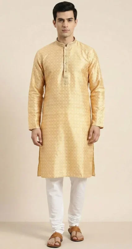 Stylish Shyam Vol 50 Heavy Jacquard Silk Kurta Pajama Men’s Wear Wholesale 2026