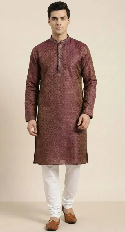 Stylish Shyam Vol 50 Heavy Jacquard Silk Kurta Pajama Men’s Wear Wholesale 2026