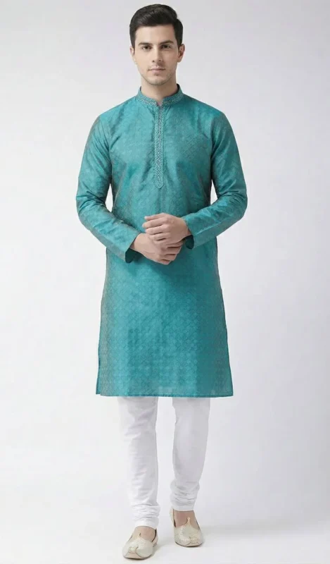 Stylish Shyam Vol 50 Heavy Jacquard Silk Kurta Pajama Men’s Wear Wholesale 2026