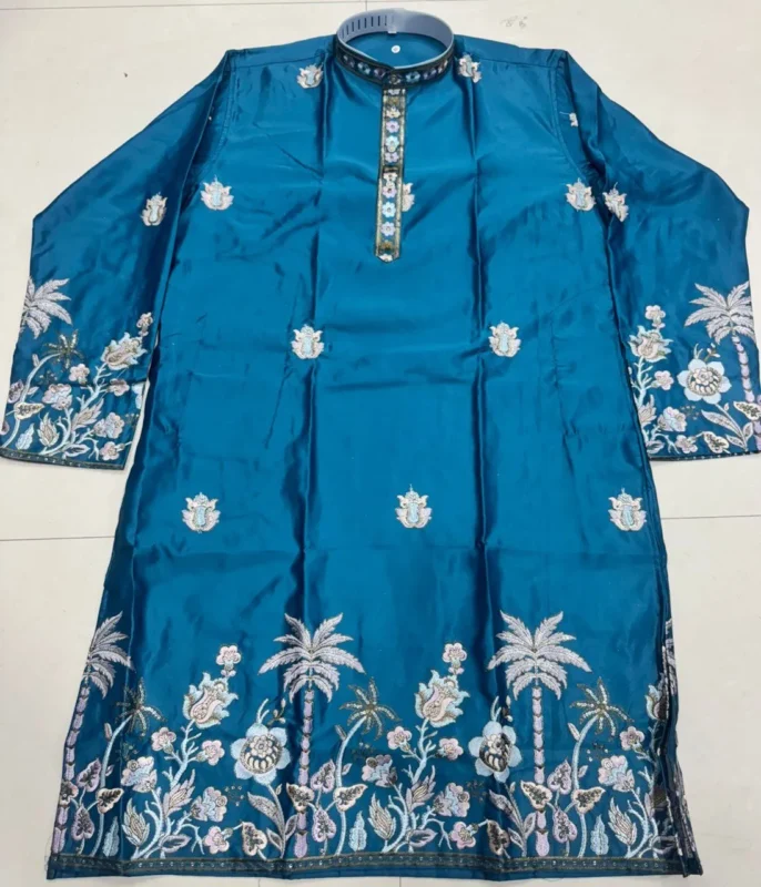 Buy Shyam Vol 53 Malai Silk Embroidery Kurta Pajama Men’s Wear Wholesale 2026