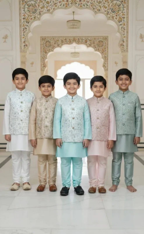 Latest Shyam Vol 60 Heavy Jacquard Kurta Pajama With Koti Kids Wear Wholesale 2026