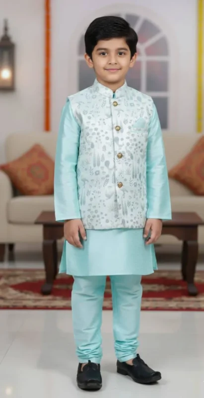 Latest Shyam Vol 60 Heavy Jacquard Kurta Pajama With Koti Kids Wear Wholesale 2026