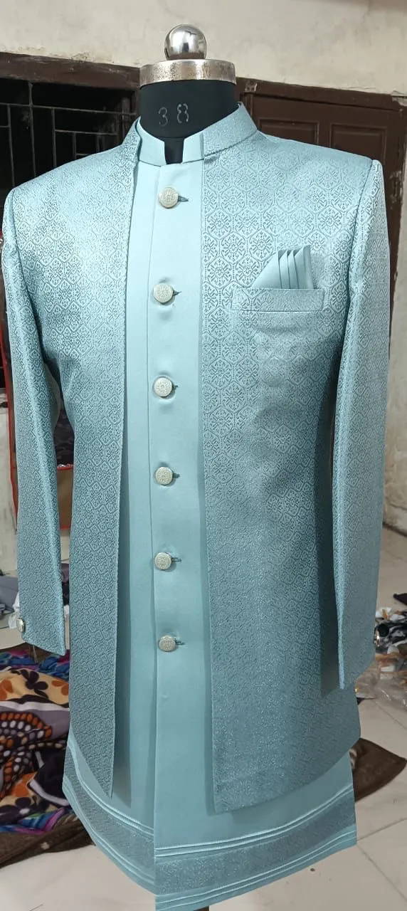 ShyamA Heavy Satin Wedding Kurta Pajama With Jacket