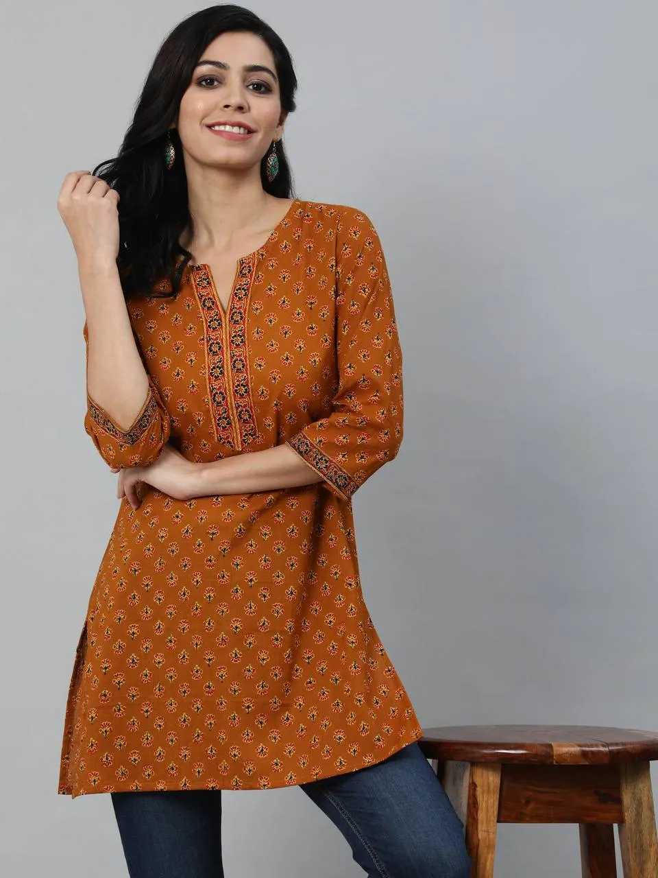 SS2016 Cotton Printed Mix Short Top Western Wear