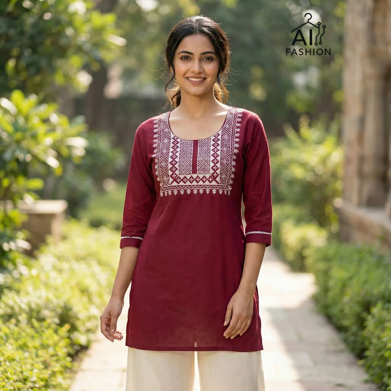 SS2016 Heavy Rayon Thread Short Top Western Wear