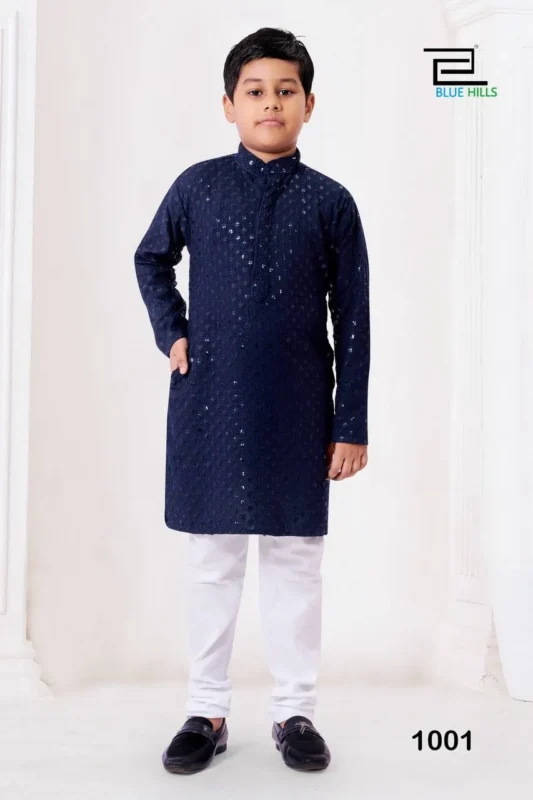 Beautiful SS2016 Prince Rayon Chikankari Work Kurta Pajama Kids Wear Wholesale 2026