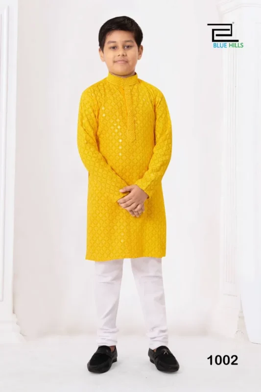 Beautiful SS2016 Prince Rayon Chikankari Work Kurta Pajama Kids Wear Wholesale 2026