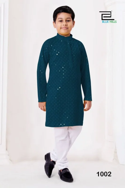 Beautiful SS2016 Prince Rayon Chikankari Work Kurta Pajama Kids Wear Wholesale 2026