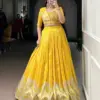 WMN 1127 Tasar Silk Printed Haldi Occasion Lehenga Choli