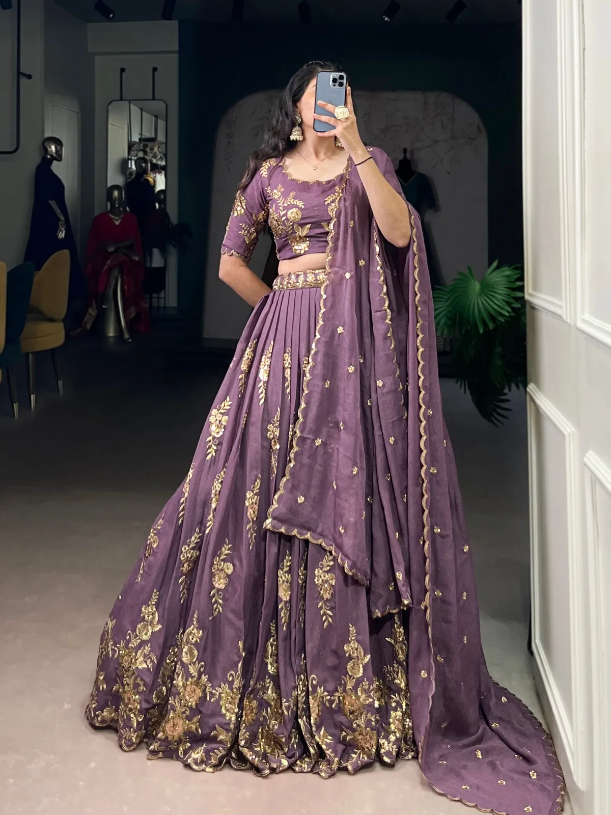 WMN 1451 Chocolate Crush Lehenga Choli With Thread Embroidery