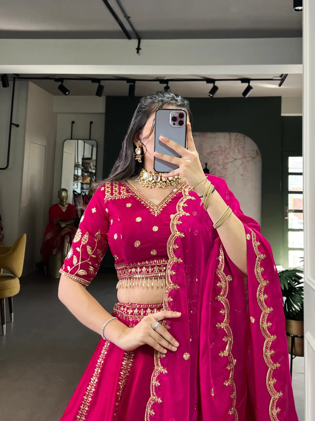 Latest WMN 1459 Natural Silk Sequins Thread Lehenga Choli Wholesale 2026