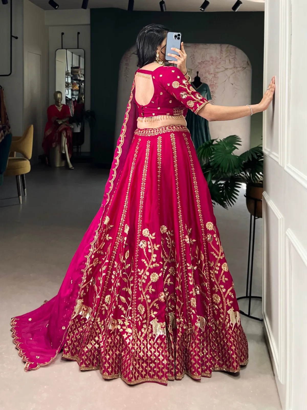 Latest WMN 1459 Natural Silk Sequins Thread Lehenga Choli Wholesale 2026
