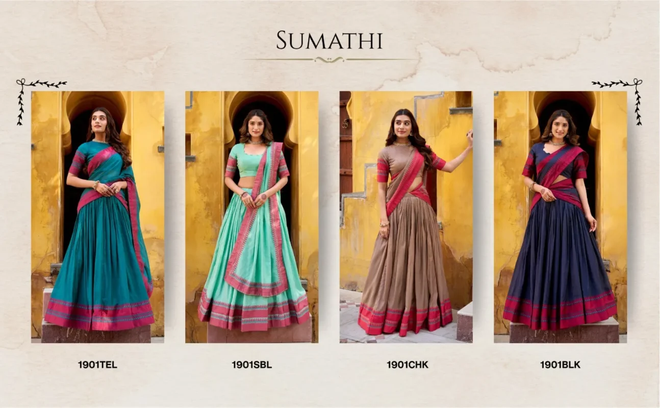Launching WMN 1901 Pure Chanderi Thread Work Lehenga Choli Wholesale 2026