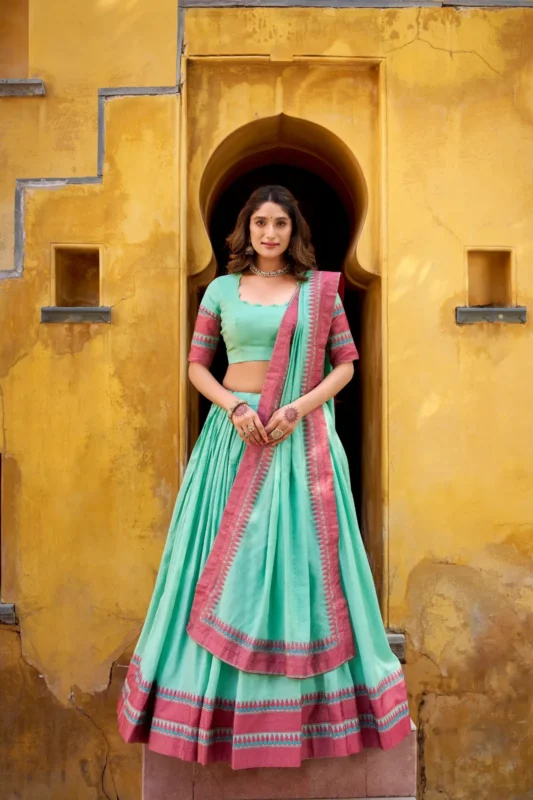 Launching WMN 1901 Pure Chanderi Thread Work Lehenga Choli Wholesale 2026