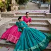 WMN 1906A Pure Chanderi Zari Weaving Lehenga Choli