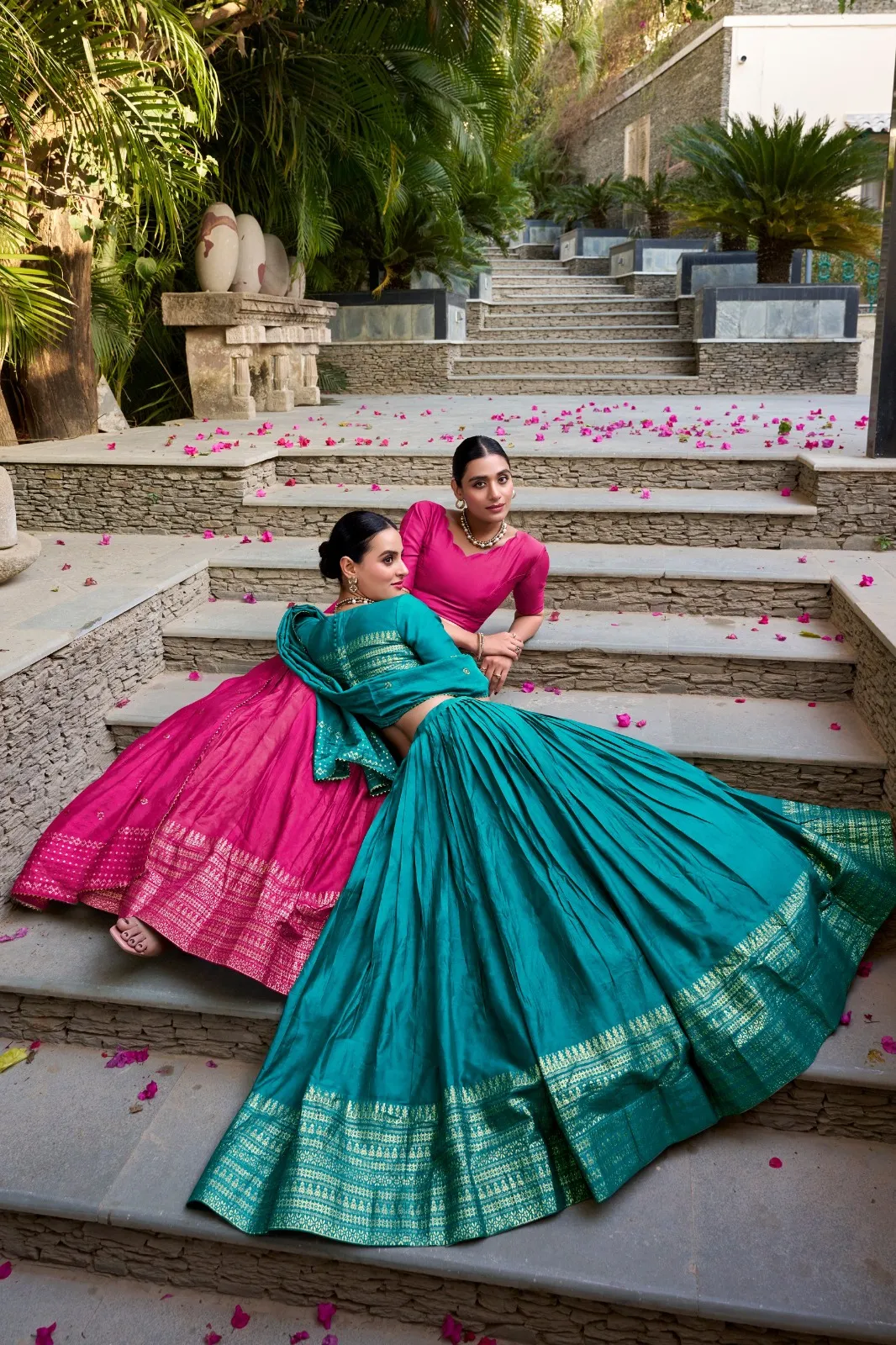 WMN 1906A Pure Chanderi Zari Weaving Lehenga Choli