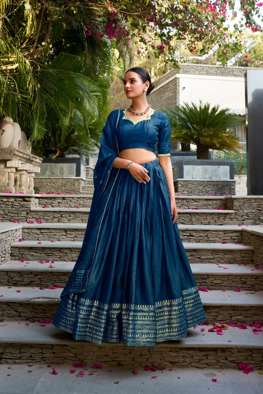 Stylish WMN 1906A Pure Chanderi Zari Weaving Lehenga Choli Wholesale 2026