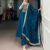 WMN 3034 Rama Color Roman Silk Embroidery Readymade Dress