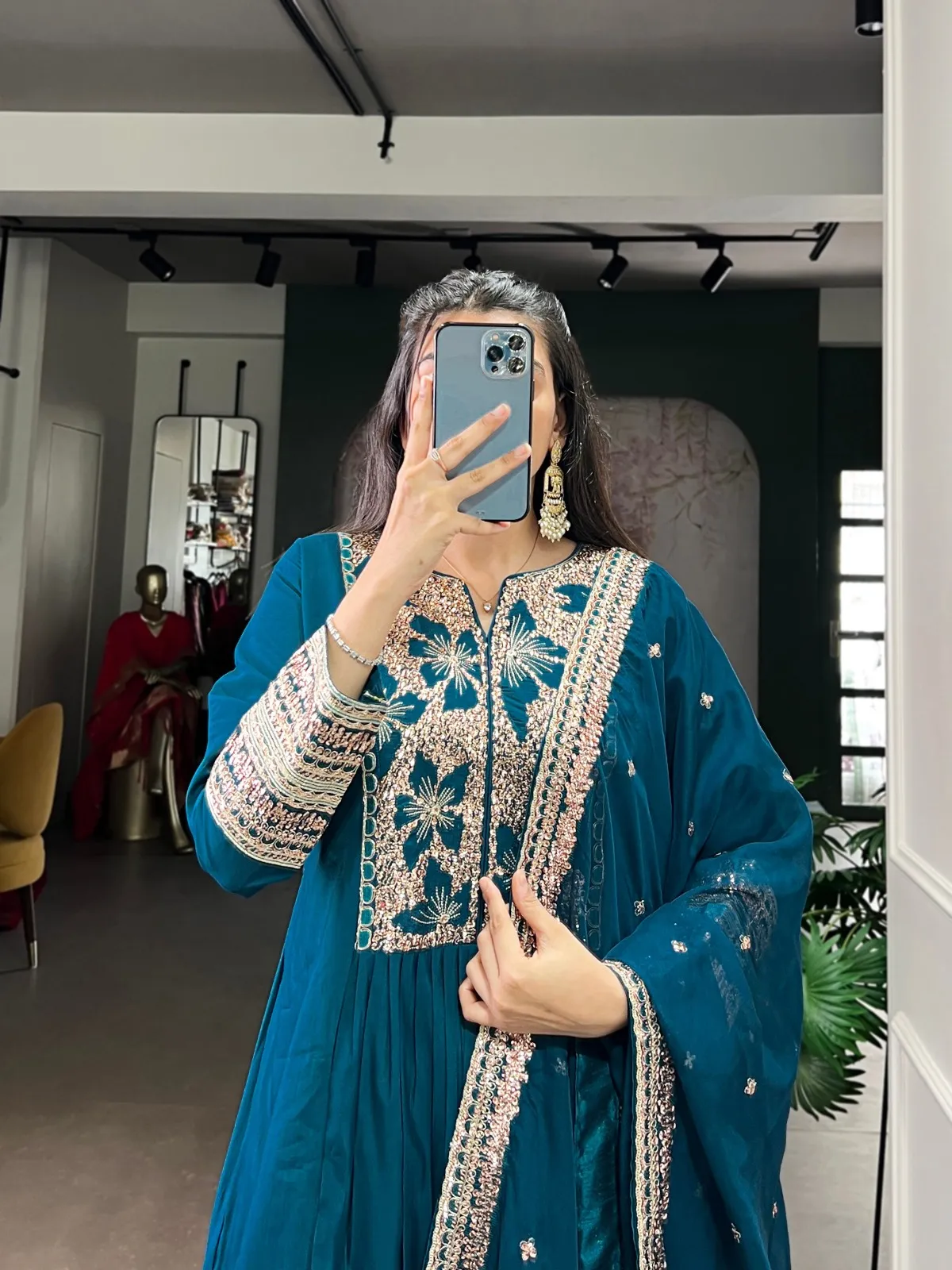 Stylish WMN 3034 Rama Color Roman Silk Embroidery Readymade Dress Wholesale 2026